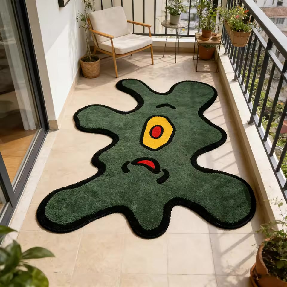 Green Monster Abstract Irregular Rug