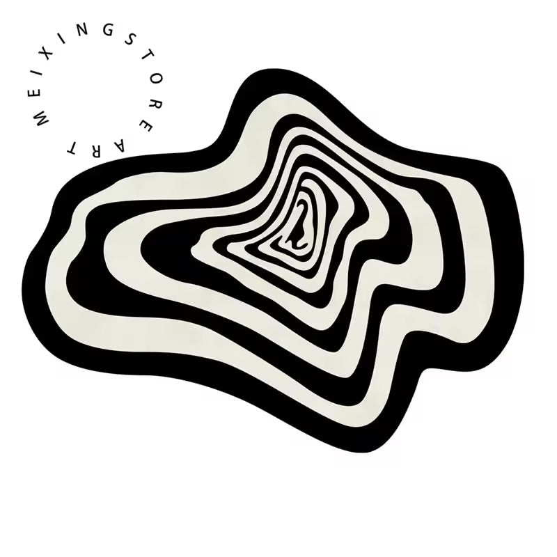 Geometric Swirl Irregular Rug