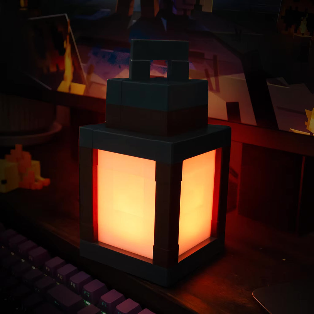 Pixel Style Portable Lantern Night Light - 16 Colors
