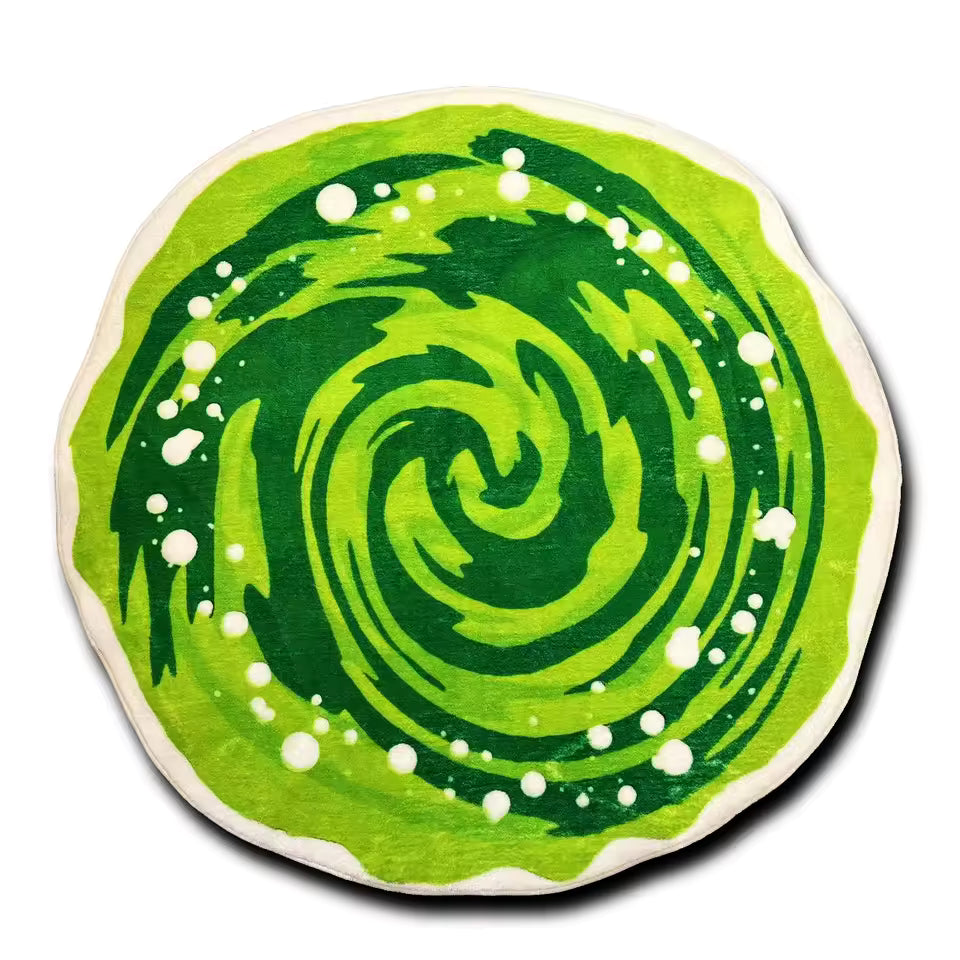 Green Swirl Round Rug - detail