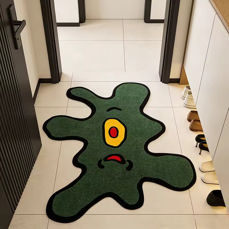 Green Monster Abstract Irregular Rug