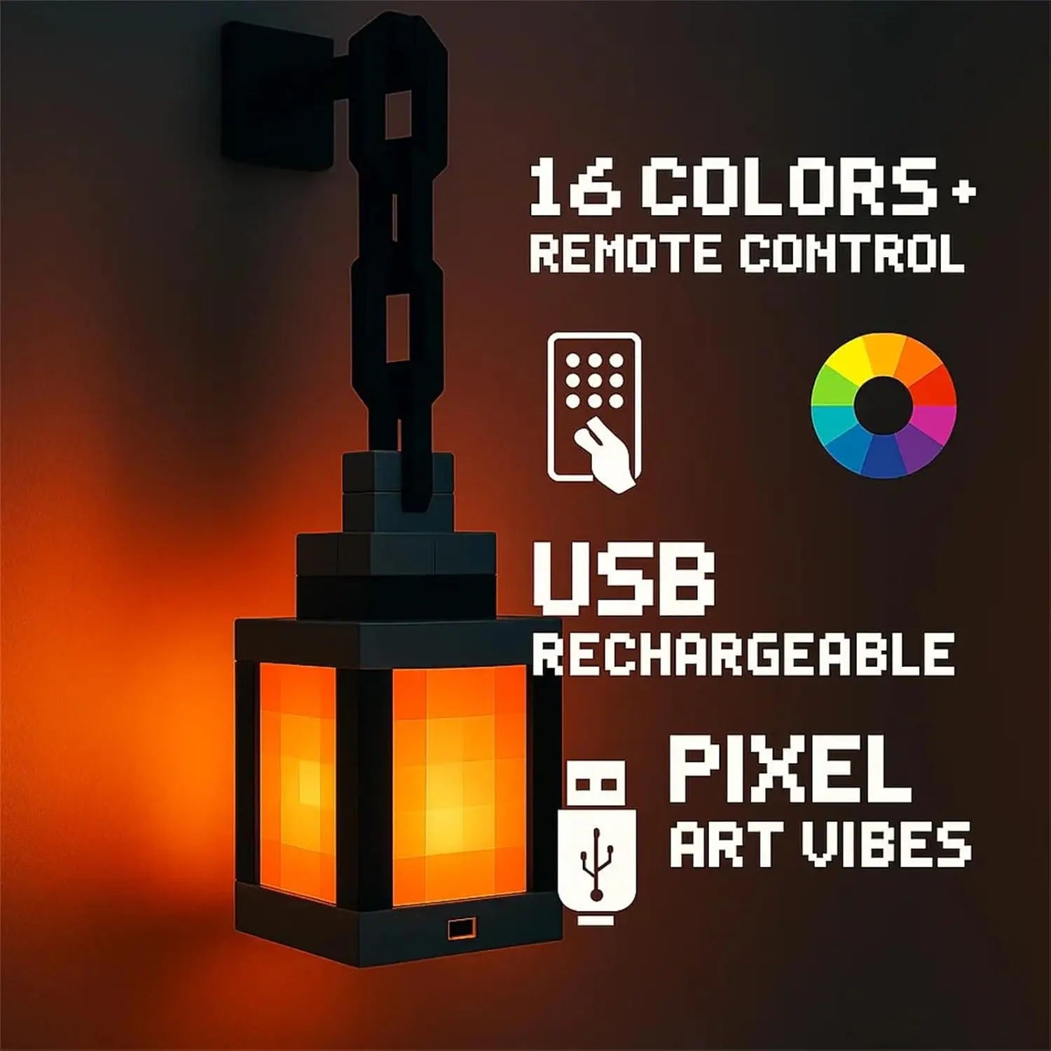 Pixel Style Portable Lantern Night Light